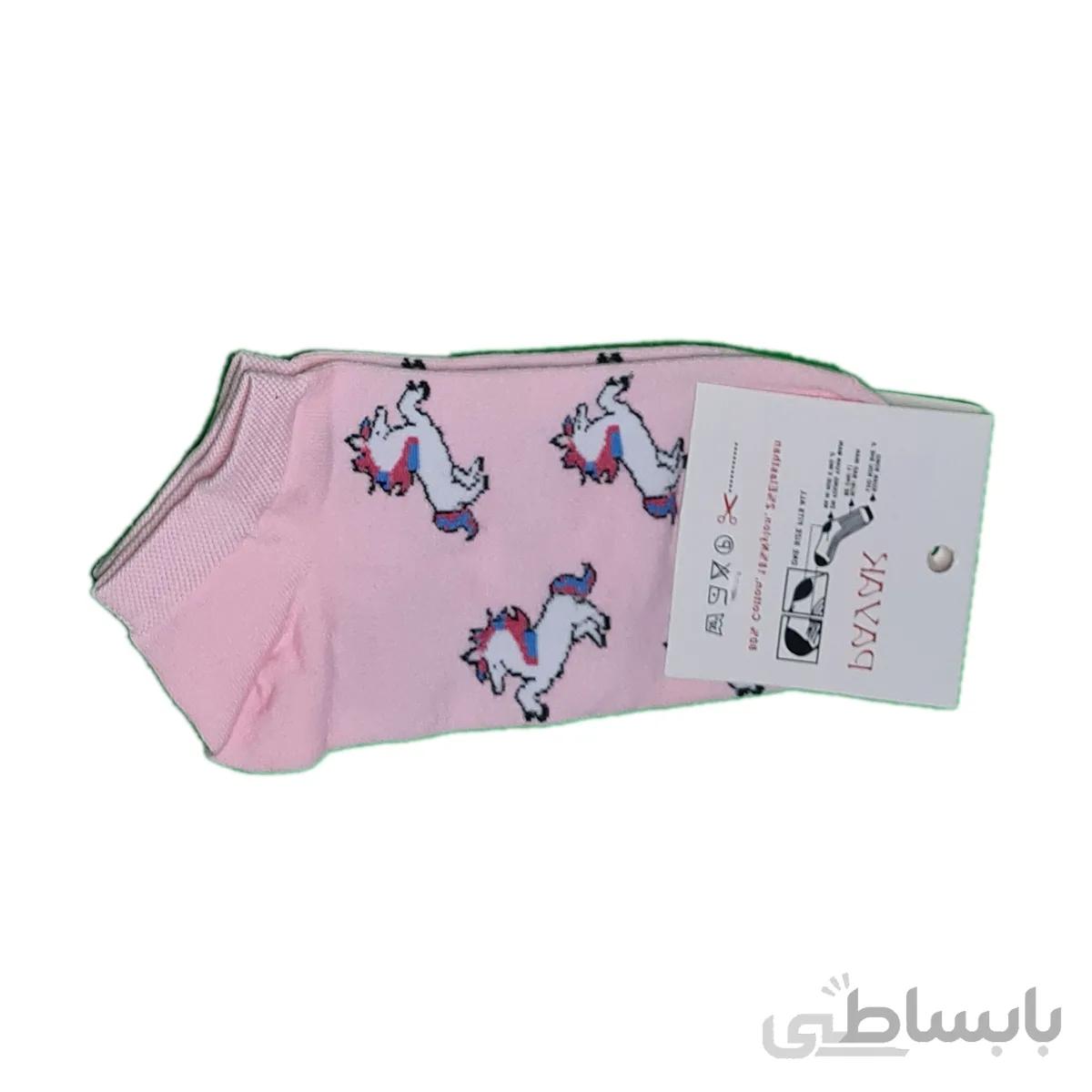 جوراب مچی دخترانه طرح اسب سفید
