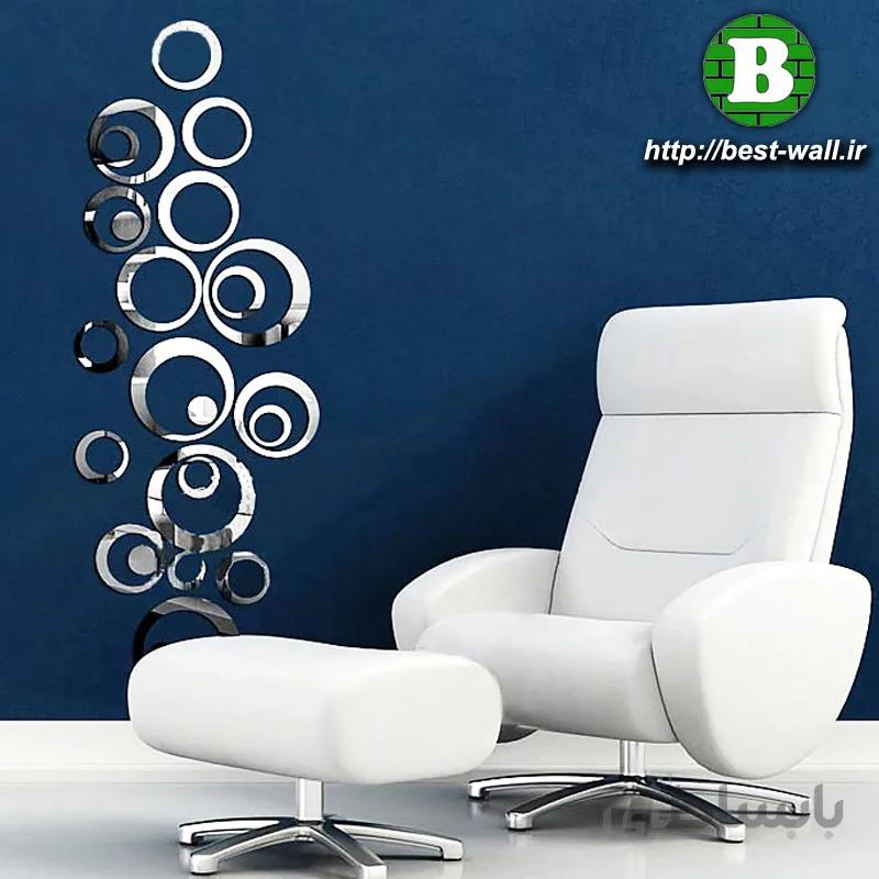 آینه دکوراتیو طرح حباب پشت چسبدار