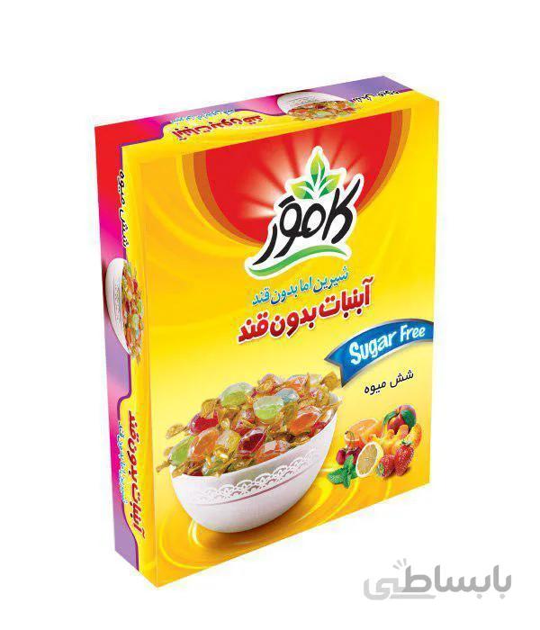 آبنبات شش میوه بدون قند و رژیمی 110 گرمی کامور