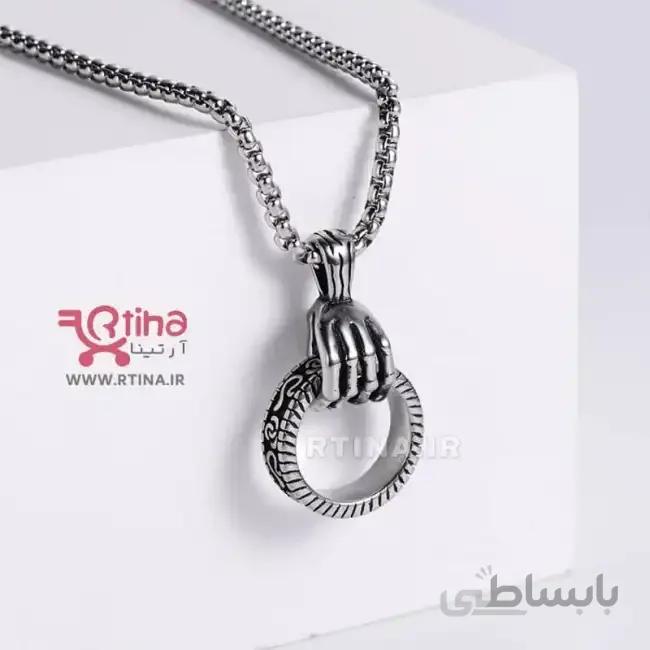 گردنبند استیل طرح اسکلت دست (پسرانه و دخترانه)