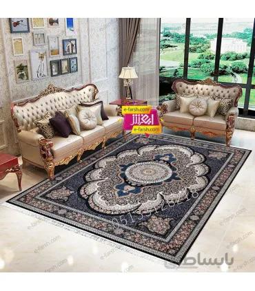 فرش ماشینی آرا مشهد طرح 25560 سورمه ای