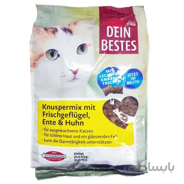 غذای خشک دین بستس مخصوص گربه بالغ حاوی گوشت مرغ و اردک وزن 1 کیلوگرمی ا Dein Bestes Dry Food for Cats with Chicken & Duck 1 kg