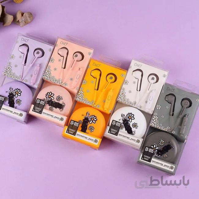 هندزفری فانتزی با جعبه نگهدارنده طرح گل مدل DiiD ED-1015 ا DiiD ED-1015 Handsfree