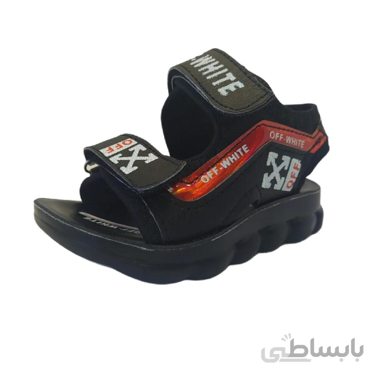 صندل پسرانه اف وایت مشکی قرمز 22