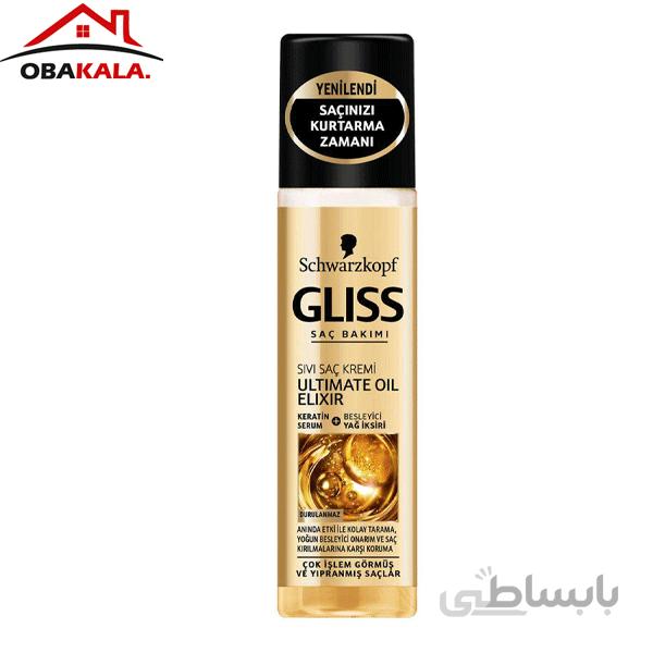 اسپری دو فاز نرم کننده مو روغنی گلیس ا Gliss Ultimate Oil Elixir Hair Spray 200ml کد 581711