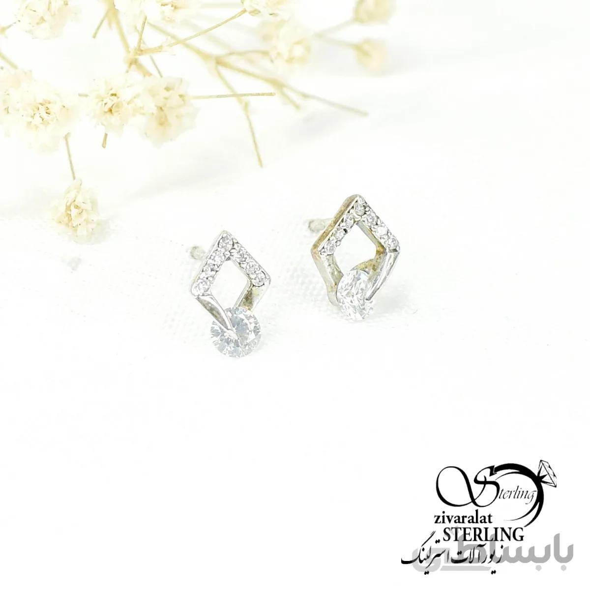 گوشواره میخی نقره کد 6258