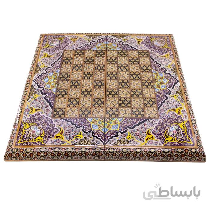 صفحه شطرنج و تخته نرد خاتم کاری طول 50 سانتی متر کدTNK-4