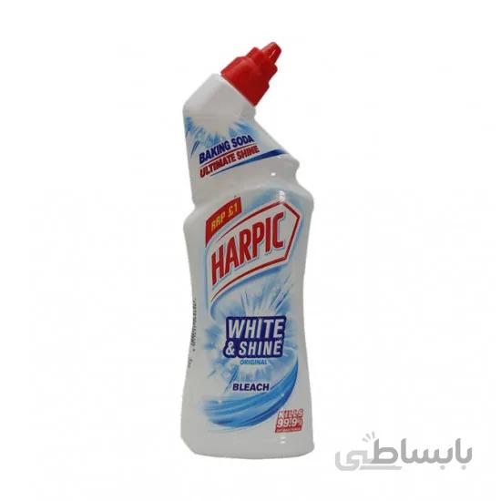 مایع جرمگیر و پاک کننده سرویس بهداشتی و کاشی آلات مدل White And Shine هارپیک Harpic حجم 750 میل