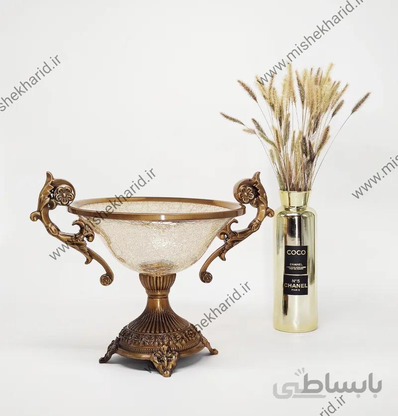 آجیل خوری سلوین شیشه برنز طرح ترک مدل 20103