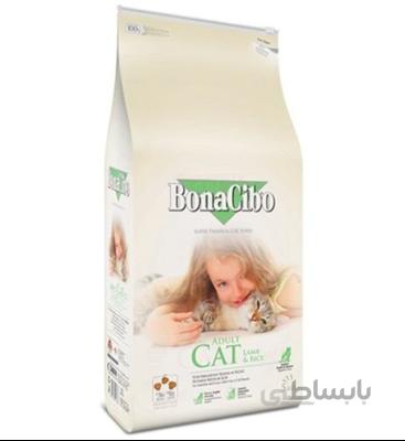 غذای خشک Bonacibo مخصوص گربه های بالغ تهیه شده از بره و برنج - 2کیلوگرم