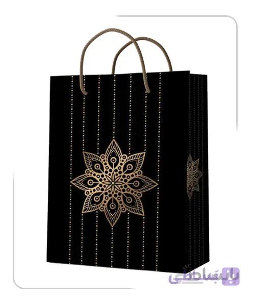 ساکدستی فانتزی مشکی با کاغذ گلاسه کد10235