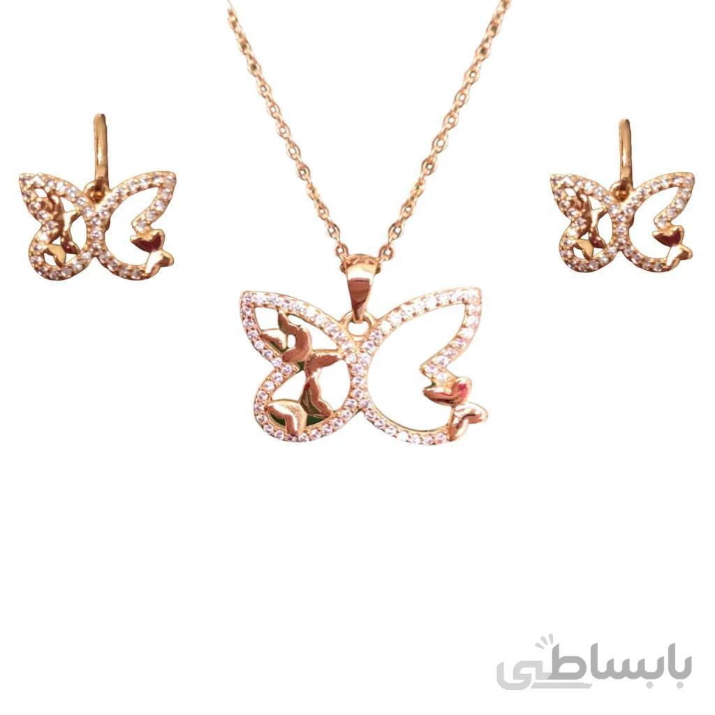 نیم ست دخترانه طرح پروانه نگین دار (برند YSX)