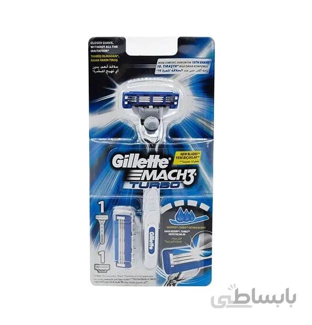 تیغ اصلاح ژیلت مچ 3 توربو - 3 تیغه ا Gillette Mach 3 Turbo 3 Blades