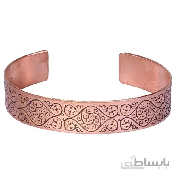 دستبند مسی پهن مدل ترنج کد JW137