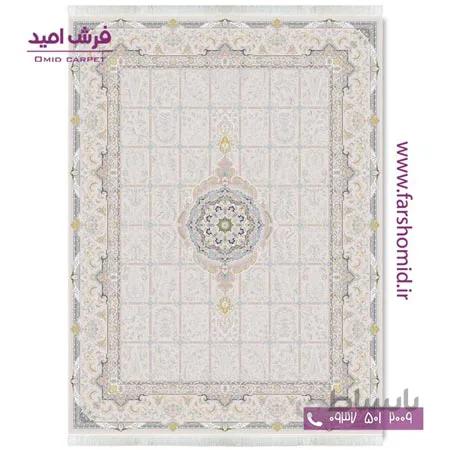 فرش ماشینی 1200 شانه گلبرجسته بهار بژ قالی کشمیر