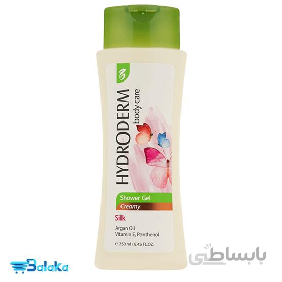 شامپو بدن کرمی هیدرودرم با رایحه ابریشم سفید حجم 250 میل ا Hydroderm Silk Creamy Shower Gel 250ml