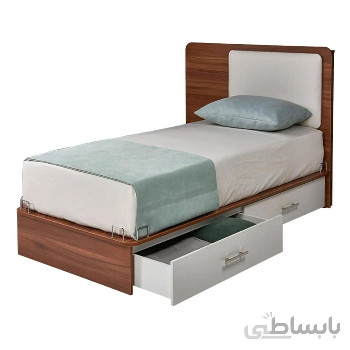 تخت یک نفره آمیتیس ۱۲۰ بدون چراغ خواب