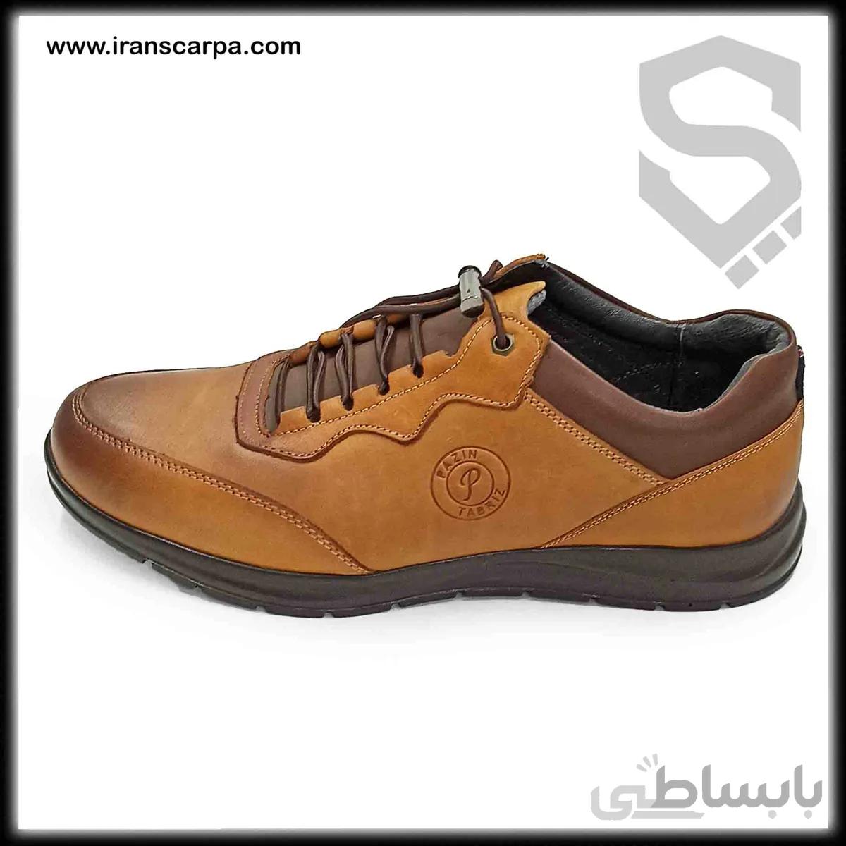 کفش چرم مردانه اسپرت مدل خاکو