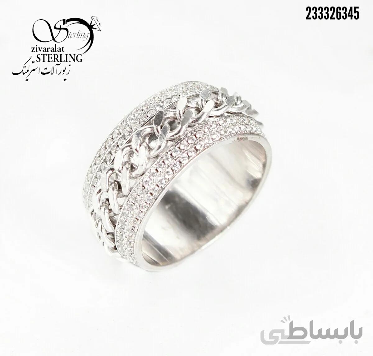 انگشتر نقره زنانه کارتیر نگین دار