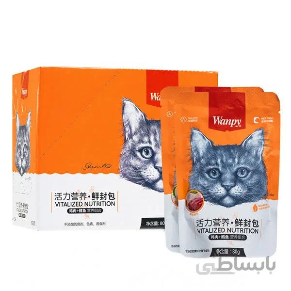غذای پوچ گربه با طعم ماهی تن و مرغ ونپی – Wanpy Tuna & Chicken