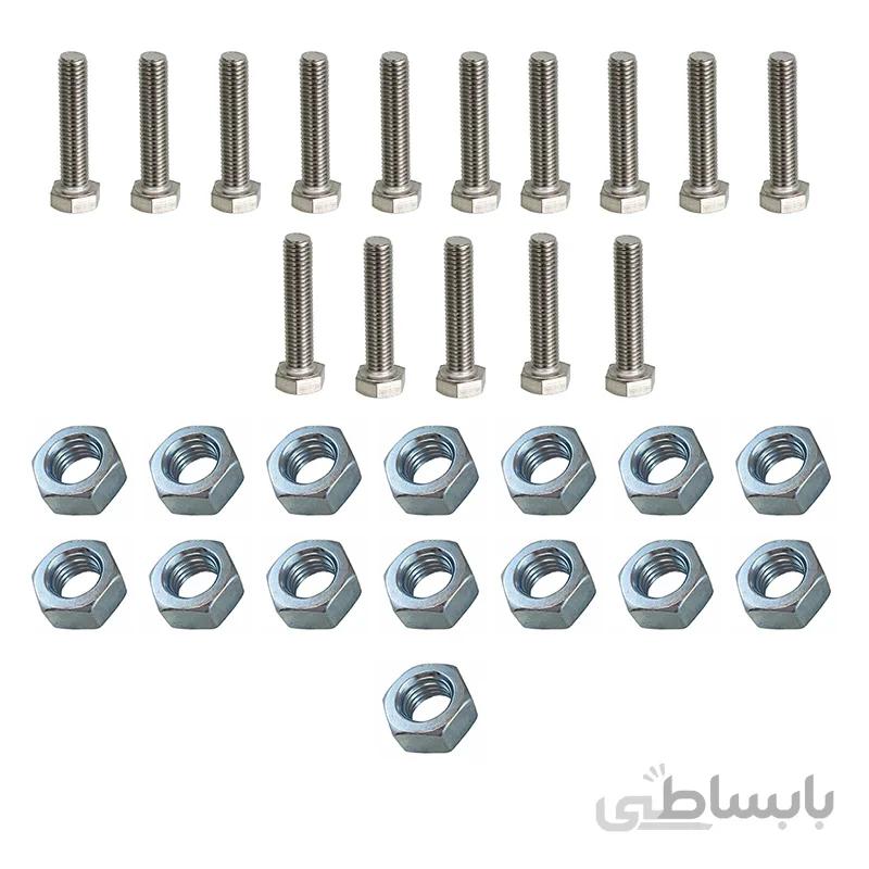 پیچ و مهره آهنی مدل 60-6 مجموعه 30 عددی