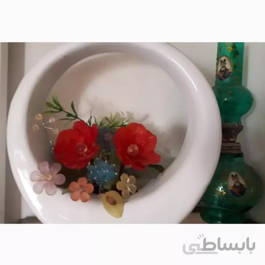 گلدان سرامیکی با گلهای کریستالی پ