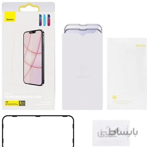 پک 2تایی محافظ صفحه شیشه ای تمام صفحه ضد اشعه Apple iPhone 13 Pro Baseus Anti-Blue SGBL020402