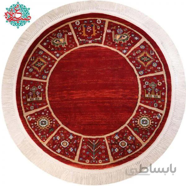 فرش ماشینی رادین اصفهان طرح گرد مارینا زمینه لاکی