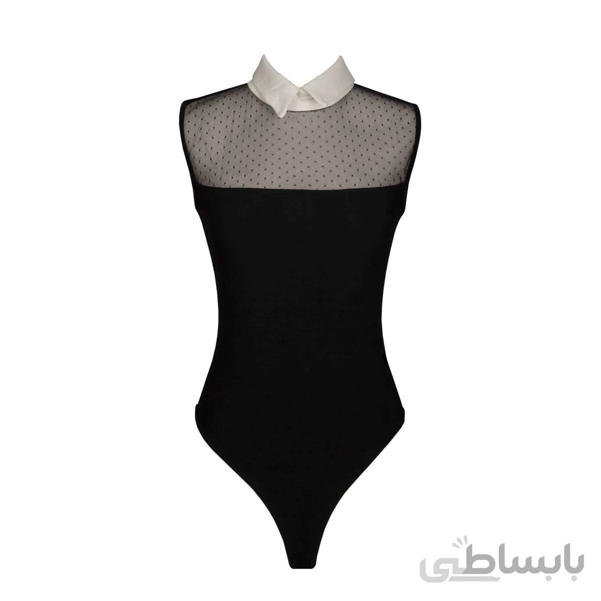 بادی مجلسی زنانه یقه گرد بالاتنه توری تیساپه 298