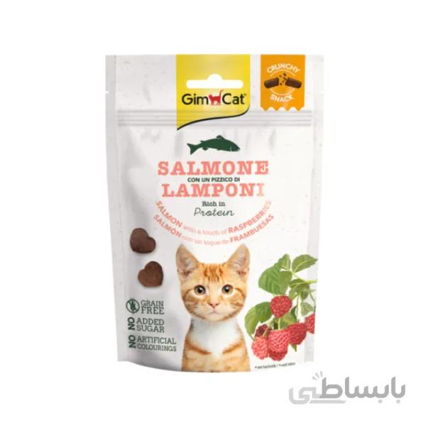 تشویقی گربه با سالمون و تمشک جیم کت – GimCat Salmone Lamponi