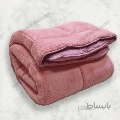 لحاف لایت یک نفره مخملی ترک رنگ کالباسی