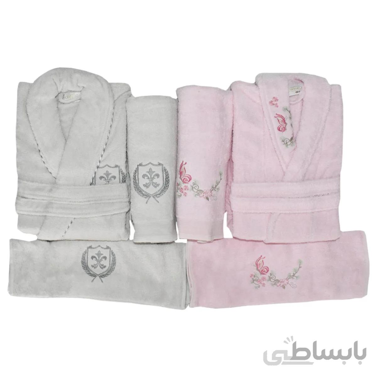 سرویس حوله پالتویی 6 تکه کریستال مدل Kr 33494