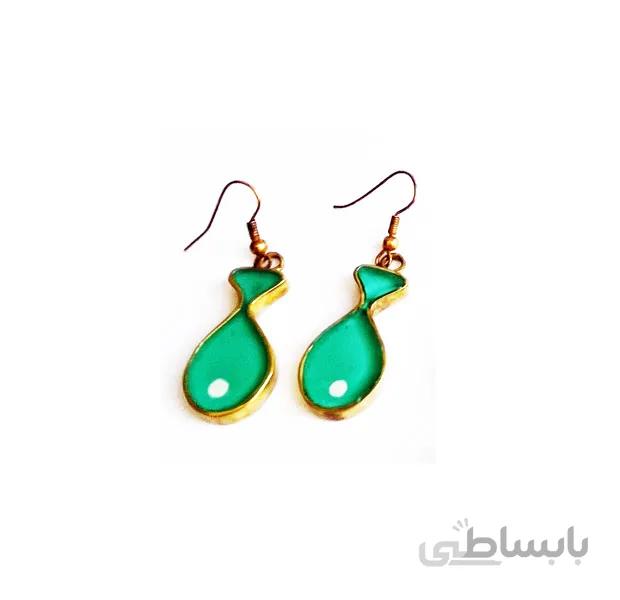 گوشواره برنجی آویزی طرح ماهی earb1002