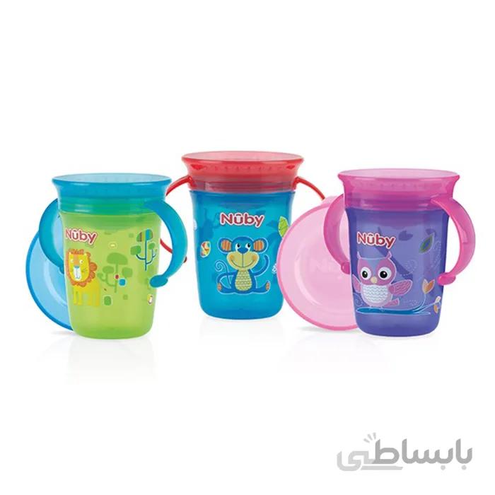 لیوان دسته دار با درب 360 درجه