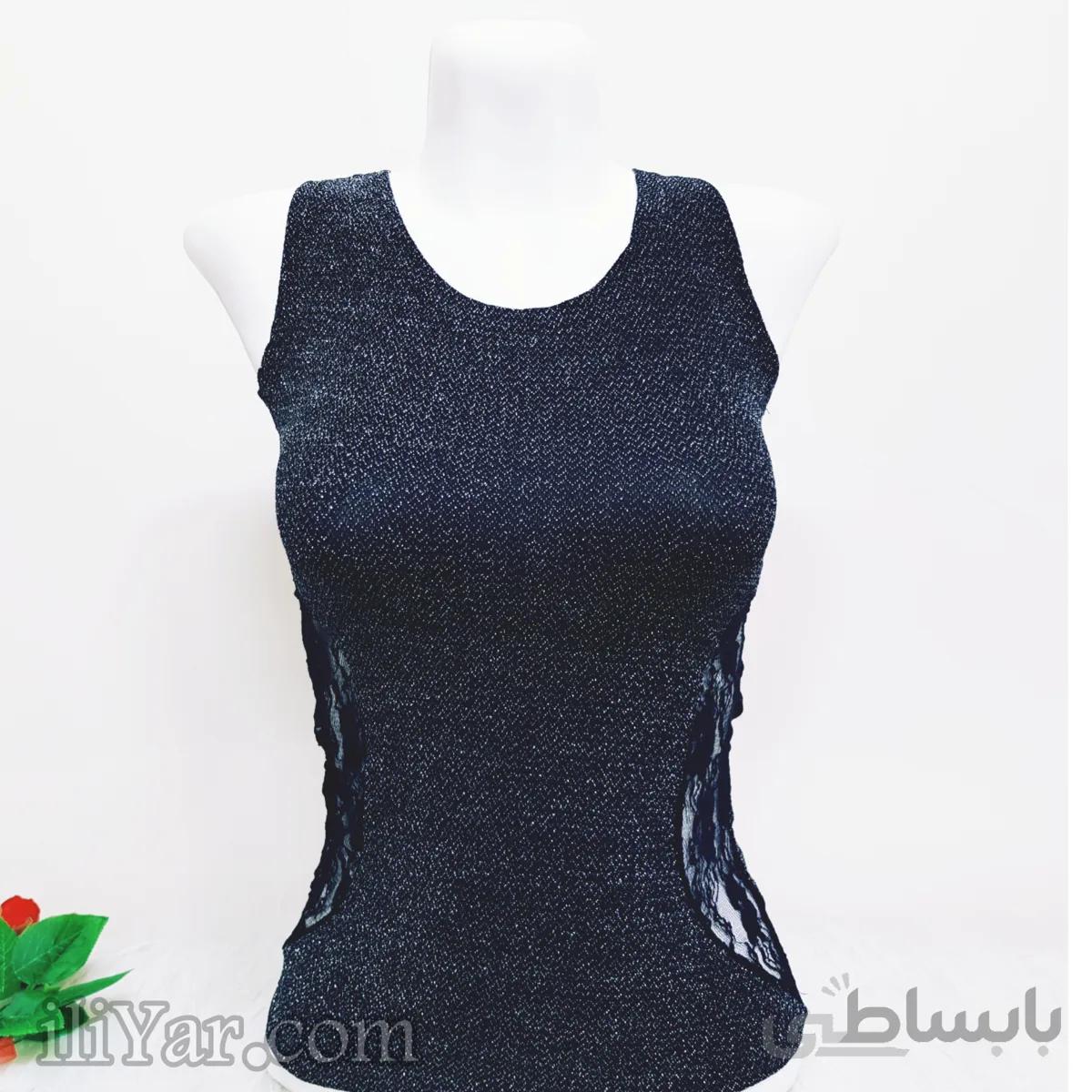 تاپ زنانه جنس لمه یقه گرد