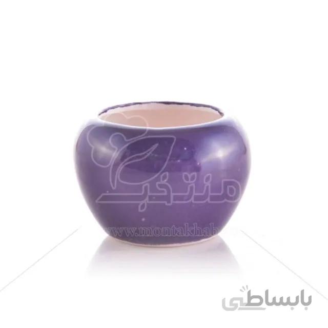 گلدان سفالی لعابدار طرح خمره ای ارتفاع 6 سانتی متر