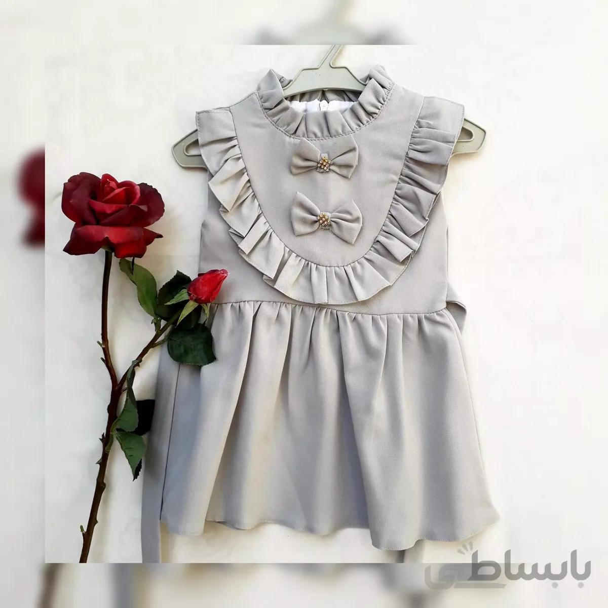 سارافن دخترانه مجلسی استر دار طوسی 35