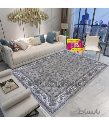 فرش ماشینی زمرد مشهد طرح 25041 فیلی