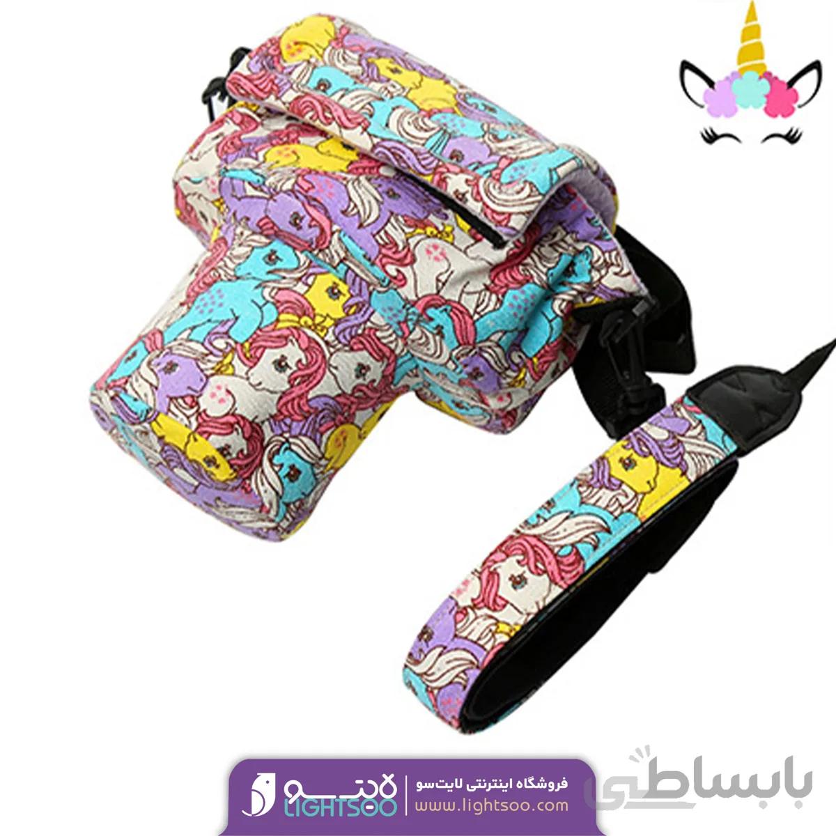 کیف و بند دوربین ست طرح اسب شاخدار (Unicorn)