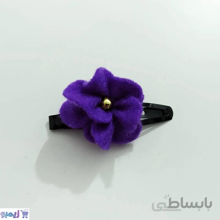 سنجاق سر نمدی گل بنفش