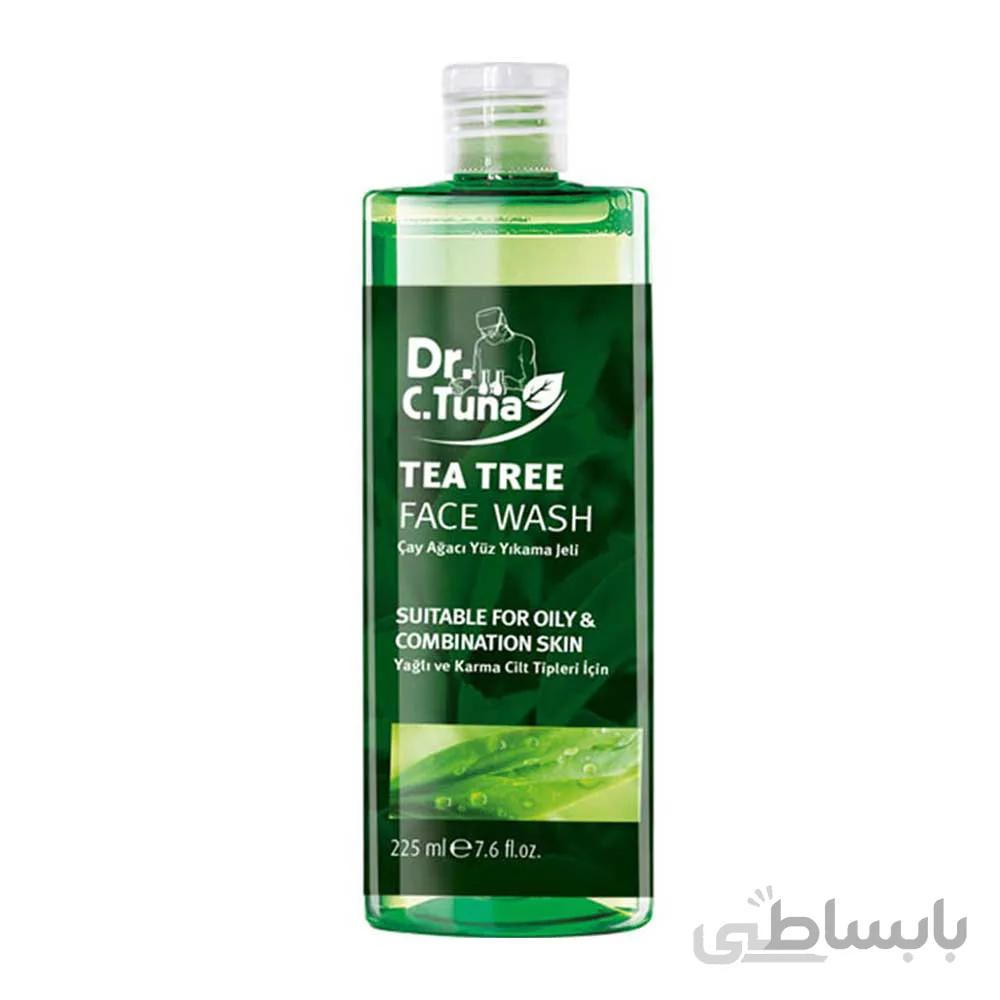 ژل شستشو صورت پوست چرب دکتر سیتونا حاوی چای سبز حجم 225 میلی لیتر ا dr ctuna face wash model tea tree for oily skin 225ml