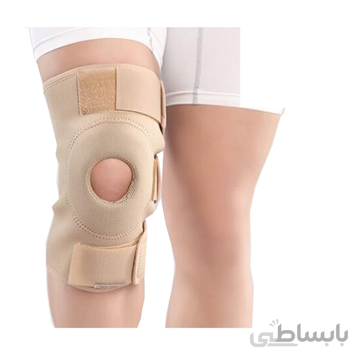 زانوبند نئوپرنی چهار فنره پاک سمن کد 085 کرمی سایز L ا Paksaman Neoprene Knee Support With Springs Cream Code 085 size L