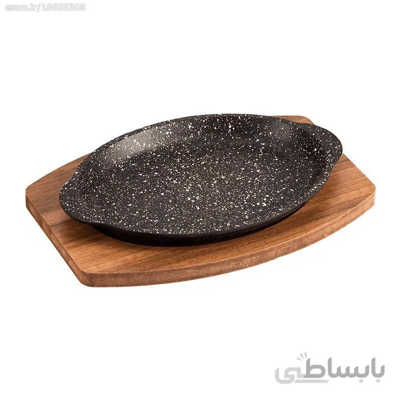 تابه چدن بیضی مدل Sorin با زیره چوبی