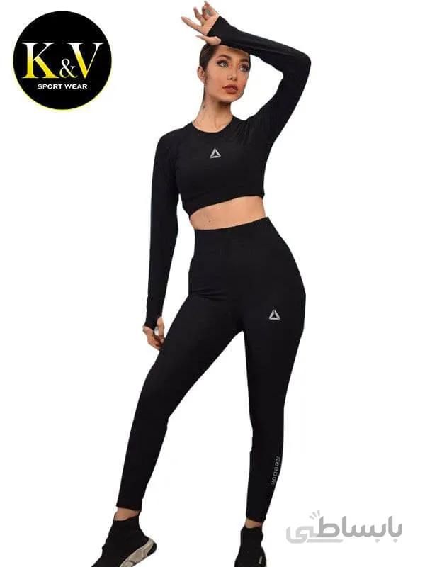 ست نیمتنه آستین بلند و لگ ورزشی زنانه Reebok ا Reebok womens long sleeve and leg sports half set
