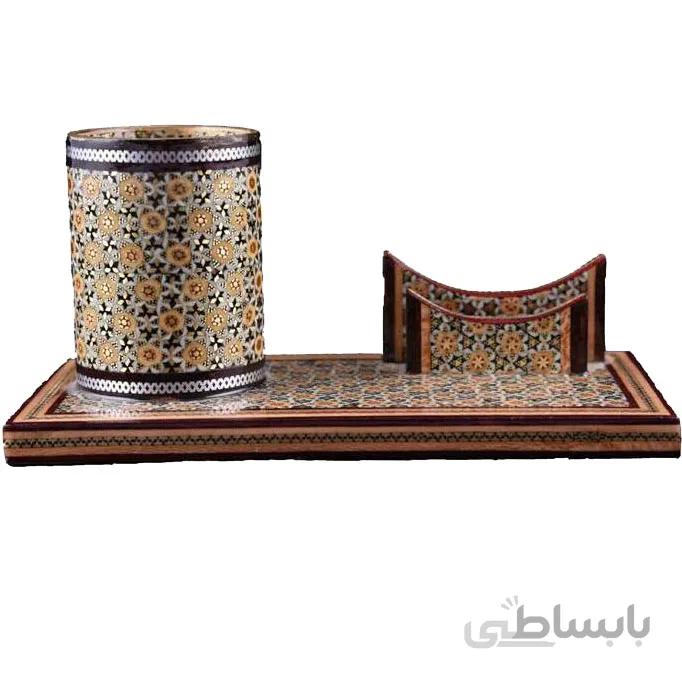 جای کاغذ یادداشت خاتم و قلمدان خاتم کاری کد LN-66