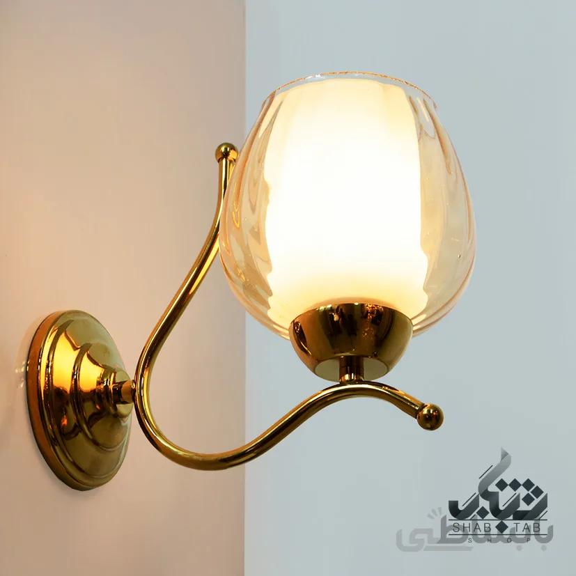 لوستر دیواری تک شعله طلا کد 804