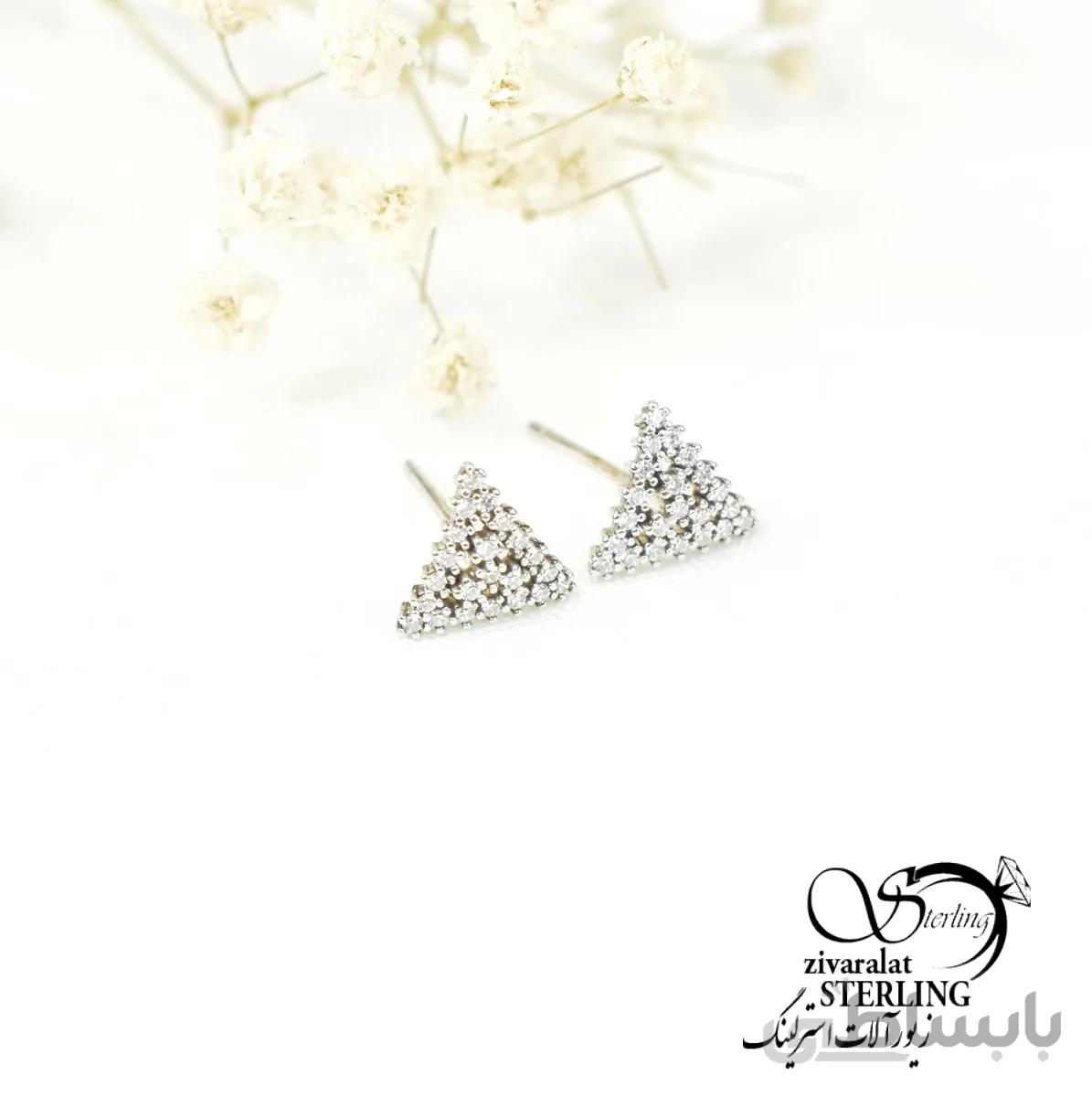 گوشواره میخی نقره کد 6219