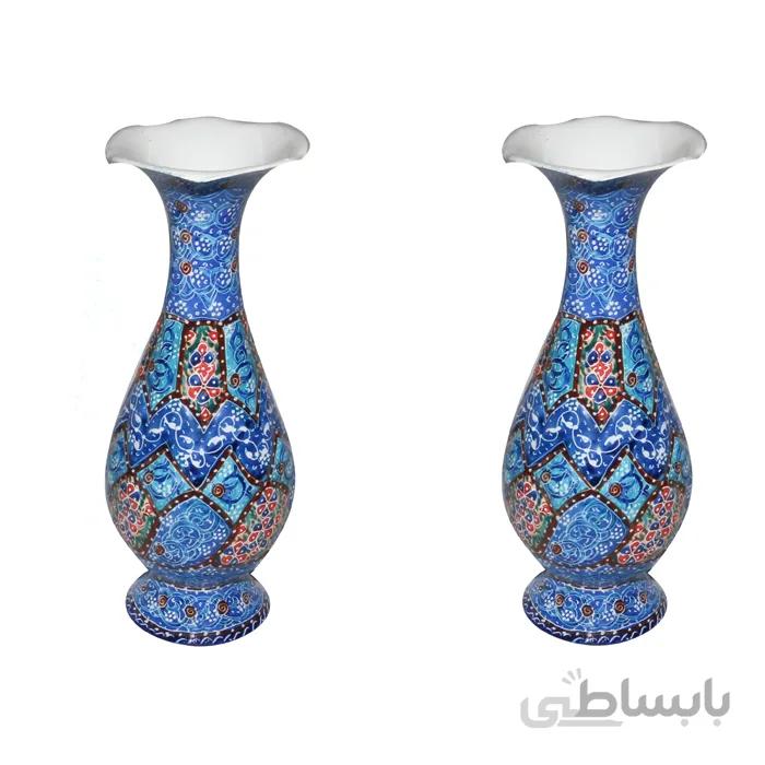 گلدان میناکاری 16 سانتی متری دو عددی کد E-10