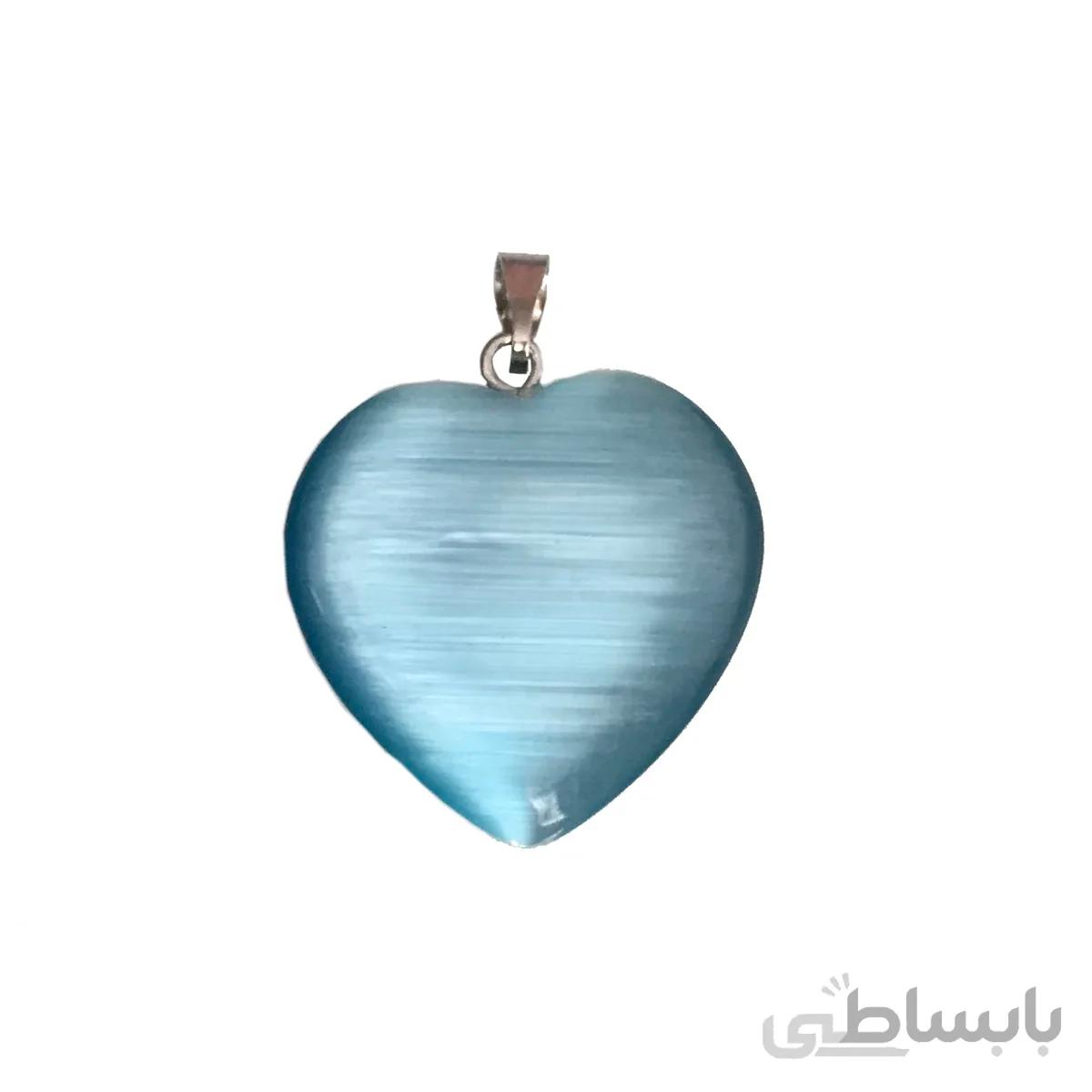 آویز گردنبند طرح چشم گربه (آبی متالیک)