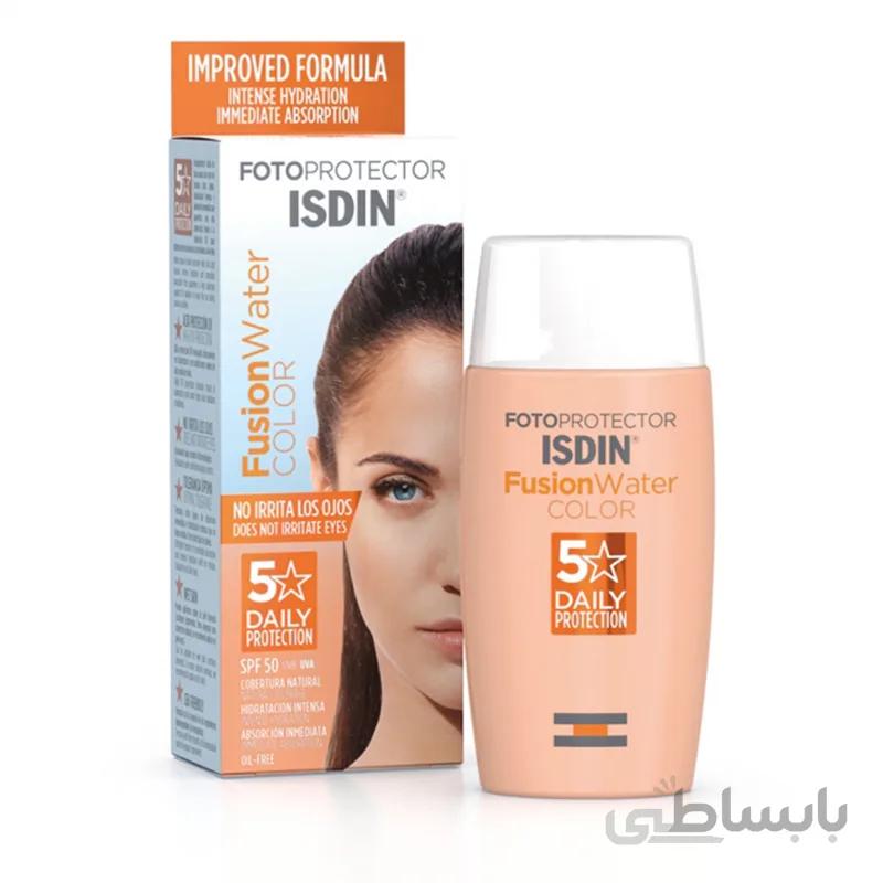 ضد آفتاب فیوژن واتر رنگی حجم 50 میل ایزدین - Isdin
